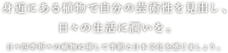 身近にある植物で自分の芸術性を見出し、日々の生活に潤いを。